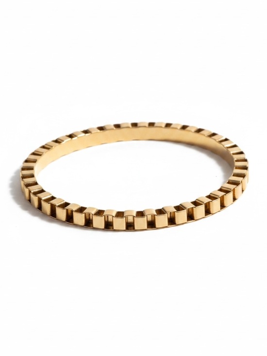 Jewelry - Vintage Gold Tone Fluted Bangle Bracelet Modernist Ribbed Cuff